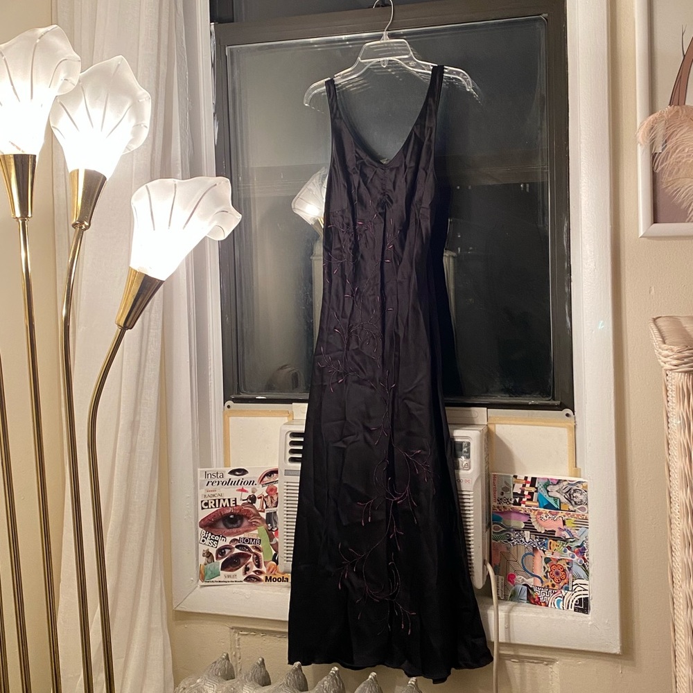 90’s Patricia Pepe Embroidered Satin Dress